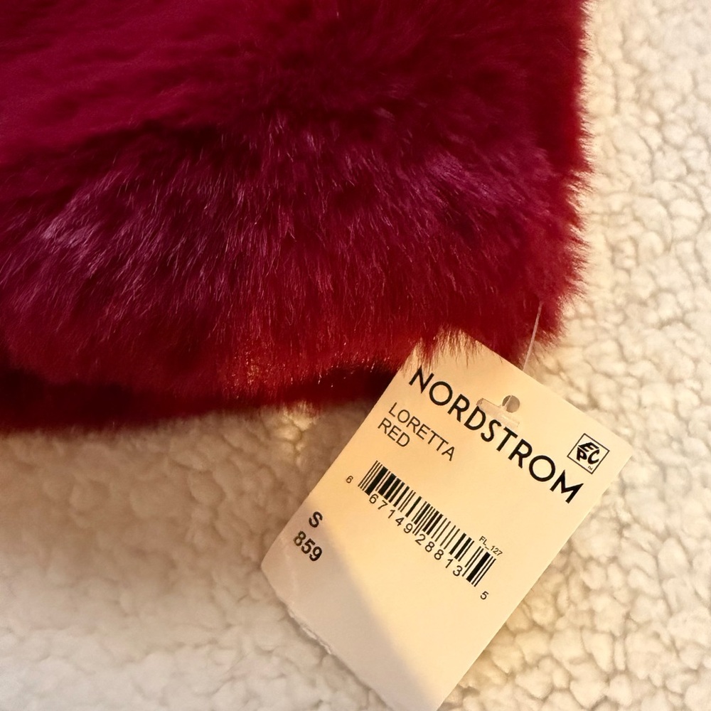 Faux Fur Burgundy Red Cropped Coat - NWT - Picture 8 of 11